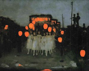 thomas-cooper-gotch-the-lantern-parade-1910
