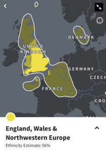 Ancestry DNA - England, Wales & Northwestern Europe ethnicity diaspora