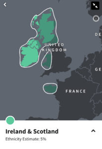 Ancestry DNA - Ireland and Scotland ethnicity diaspora